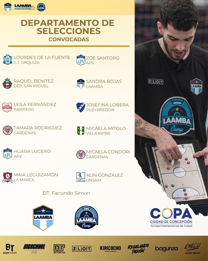 J.J.Urquiza, Futsal, 2024, LAAMBA, Lourdes De La Fuente, Selección Femenina